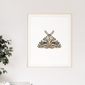 Moth Art Print | Botanical Poster | Boho Modern Neutral | Insect Art | Butterfly Art | Butterfly Wall Art | Moth Wall Art | Boho Home Decor