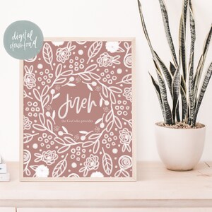Christian Print | Jireh - The God Who Provides Digital Print | Name of God Print | Bible Verse Wall Art Printable | Faith Printable