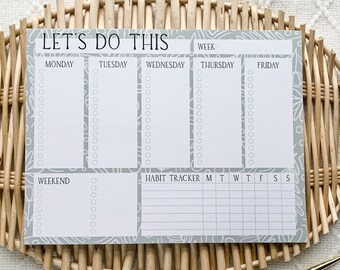 Weekly Planner Notepad | Back to School Supplies | Undated Weekly Planner 2022 | Daily Task List | Habit Tracker | Productivity Planner