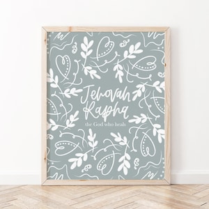 Jehovah Rapha - The God who Heals | Names of God Wall Art | Christian Print | Christian Wall Art | Bible Verse Wall Art | Scripture Print