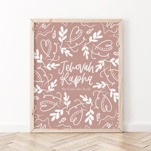 Names of God Wall Art | Jehovah Rapha - The God who Heals | Christian Print | Christian Wall Art | Bible Verse Wall Art | Scripture Print