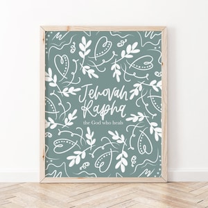 Jehovah Rapha - The God who Heals | Names of God Wall Art | Christian Print | Christian Wall Art | Bible Verse Wall Art | Scripture Print