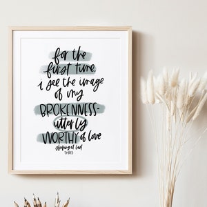Enneagram 3 Sleeping at Last Lyrics Print | Enneagram Cadeau | Kantoorinrichting | Bemoedigende geschenken | Minimal Wall Art | Neutrale kunst aan de muur