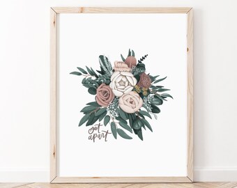 Set Apart Print | Christian Print | Bible Verse Wall Art | Scripture Print | Christian Wall Art | Scripture Art | Floral Print | Faith Print