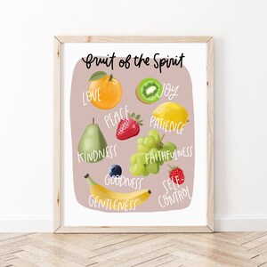 Art mural Fruit de l'esprit | Impression chrétienne | Art mural chrétien | Art mural verset biblique | Art mural biblique | Imprimé Foi