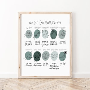 Ten Commandments Wall Art | Bible Verse Wall Art | Christian Wall Art | Christian Print | Scripture Wall Art | Bible Verse Art