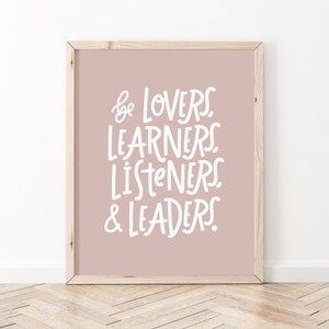 Positive Affirmationen Wandkunst | Sei Liebhaber, Lernende, Hörer & Führer | Psychische Gesundheit Poster | Klassenzimmer Dekor | Kinderzimmer Dekor