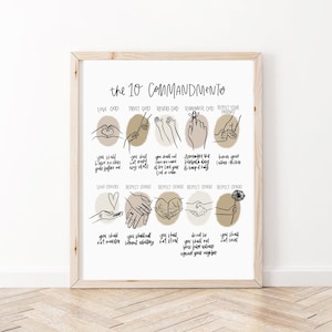 Ten Commandments Wall Art | Bible Verse Wall Art | Christian Print | Scripture Print | Scripture Wall Art | Bible Verse Art