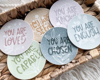 Ensemble d'autocollants d'affirmation | Vous êtes aimé | vous êtes assez | Sticker affirmation positive | Stickers motivants | Stickers inspirants