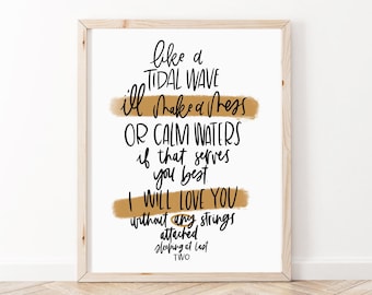 Enneagram 2 Sleeping at Last Lyrics Print | Enneagram Gift | Encouraging Gifts | Enneagram Two | Office Decor