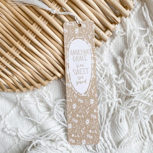 Bible Bookmark - Amazing Grace How Sweet the Sound | Hymn Bookmark | Worship Lyrics | Bookmark for Bible | Christian Bookmark with Tassel