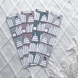 Book Tracker Bookmark Set of 4 | Bookshelf Bookmark | Reading Log Bookmark | Reading List Bookmark | Book Lovers Gift | Book Lover | Bookish