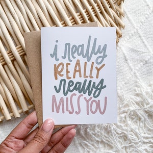 Realmente extraño tu tarjeta para un amigo / Tarjeta solo porque / Tarjeta para cualquier ocasión / Tarjeta de felicitación en blanco / Tarjeta de amistad / Tarjeta pensando en ti