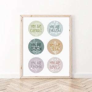 Vous êtes une impression d'affirmation positive | Affiche sur la santé mentale | Art mural affirmations positives | Affiche d'affirmation de soi | Décoration de la classe