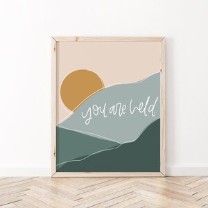Christian Print | You are Held | Bible Verse Wall Art | Mountain Art | Christian Wall Art | Bible Verse Print | Bible Verse Art