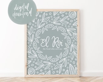 El Roi - The God Who Sees Me Print | Christian Print | Faith Printable Art | Name of God | Christian Printable Wall Art | Scripture Art