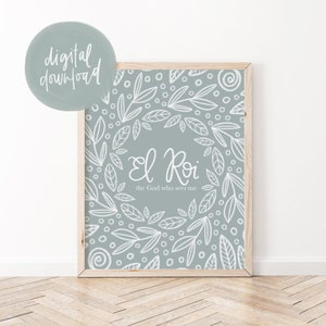 El Roi - The God Who Sees Me Print | Christian Print | Faith Printable Art | Name of God | Christian Printable Wall Art | Scripture Art