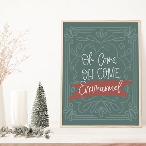 Oh Kom Oh Kom Emmanuel | Christelijke Kerst Print | Religieuze Kerst Kunst aan de muur | Kerst Hymne Print | Neutrale kerst kunst aan de muur