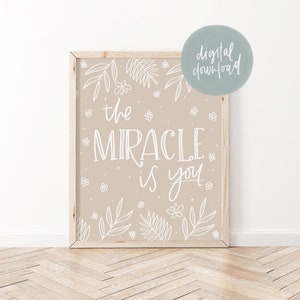 Encanto Printable | The Miracle is You Encanto Digital Print | Kids Room Decor | Positive Affirmation for Kids | Childrens Room Decor