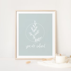 Enneagram 9 “You Are Valued” Affirmation Print | Enneagram Gift | Enneagram Poster | Positive Affirmations Wall Art | Enneagram Nine