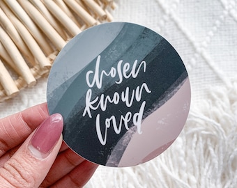 Faith Sticker | Chosen Known Loved Sticker | Identity in Christ Sticker | Christian Stickers | Mental Health Stickers | Zephaniah 3:17