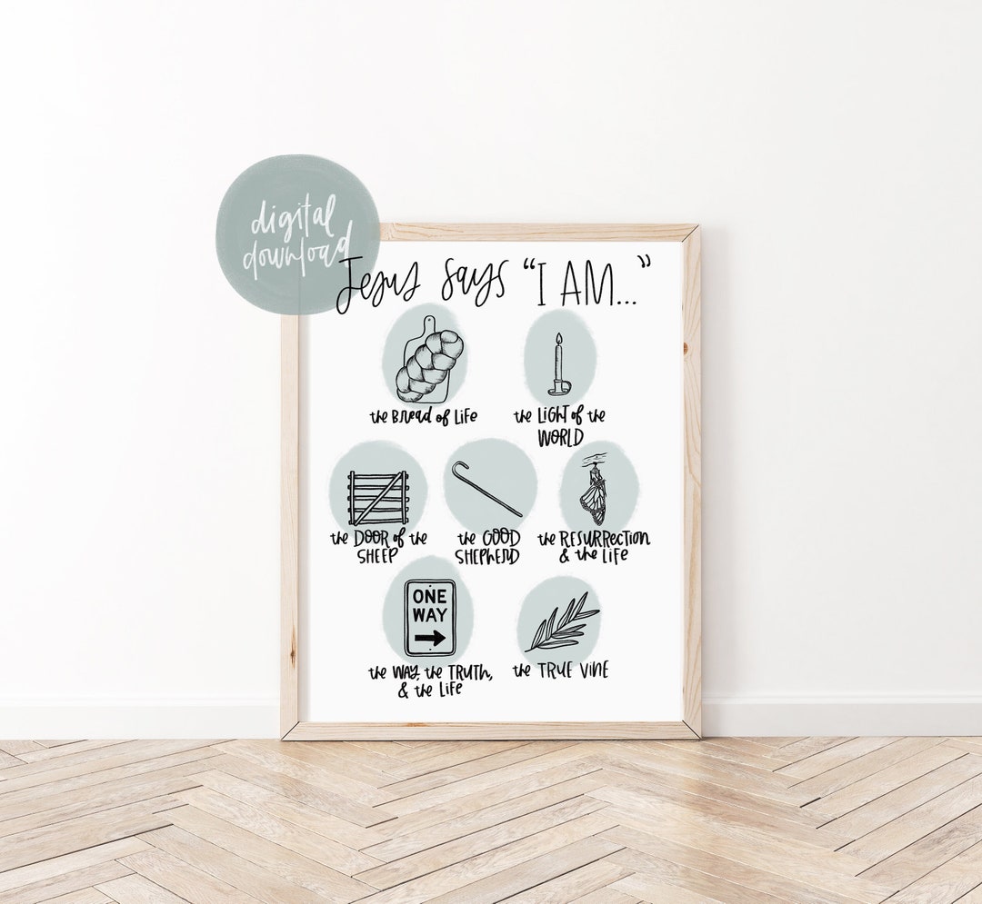 Jesus I Am Statements Printable Bible Verse Wall Art Christian Print ...