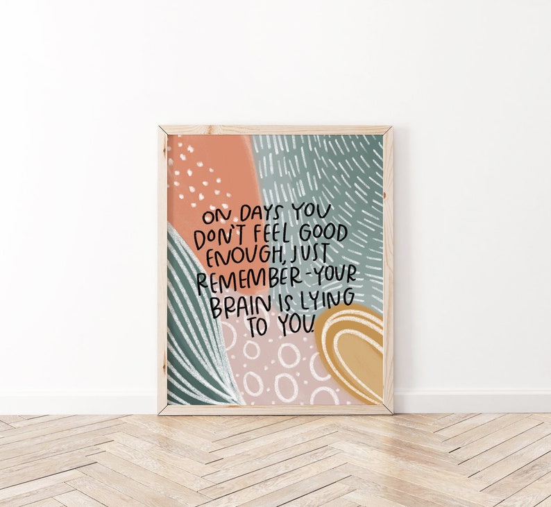 Mental Health Poster | Your Anxiety is Lying to You | Positive ...