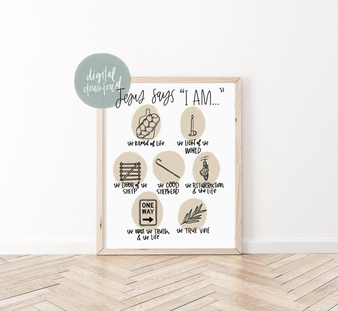 Jesus I Am Statements Printable | Bible Verse Wall Art | Christian ...