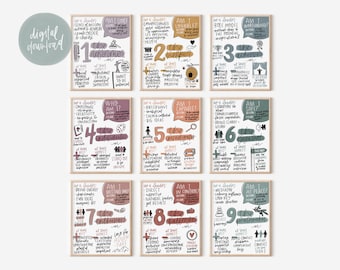 Enneagram Infographics Bundle Digital Download | Enneagram Gift | Classroom Decor | Mental Health Therapist Office Decor | Enneagram 2