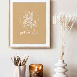 Enneagram 7 You Are Free Affirmation Print Enneagram Gift Positive Affirmations Nature Print Botanical Print Encouraging Gifts image 2