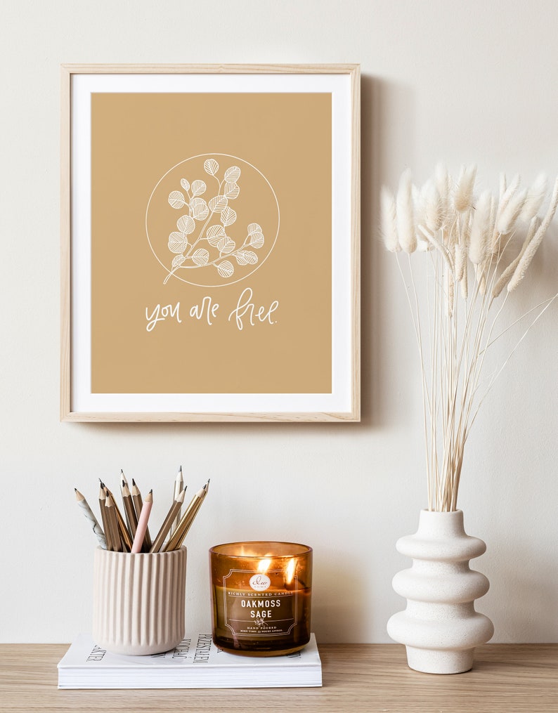 Enneagram 7 You Are Free Affirmation Print Enneagram Gift Positive Affirmations Nature Print Botanical Print Encouraging Gifts image 2