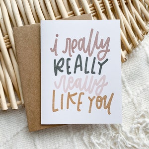 I Really Like You Karte | Nur weil Karte | Jede Gelegenheitskarte für Freund | Blankokarte | Freundschaftskarte | I Love You Karte | Romantisch