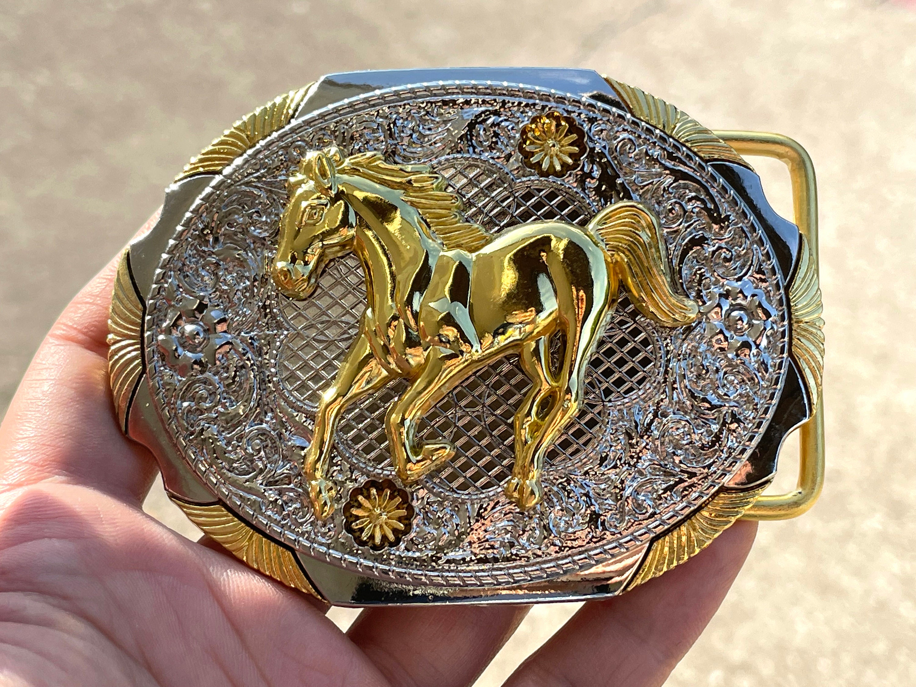 Western Buckle Gold Silver Black Texas Star Cowboy Fit 2'' Hebillas Vaqueras