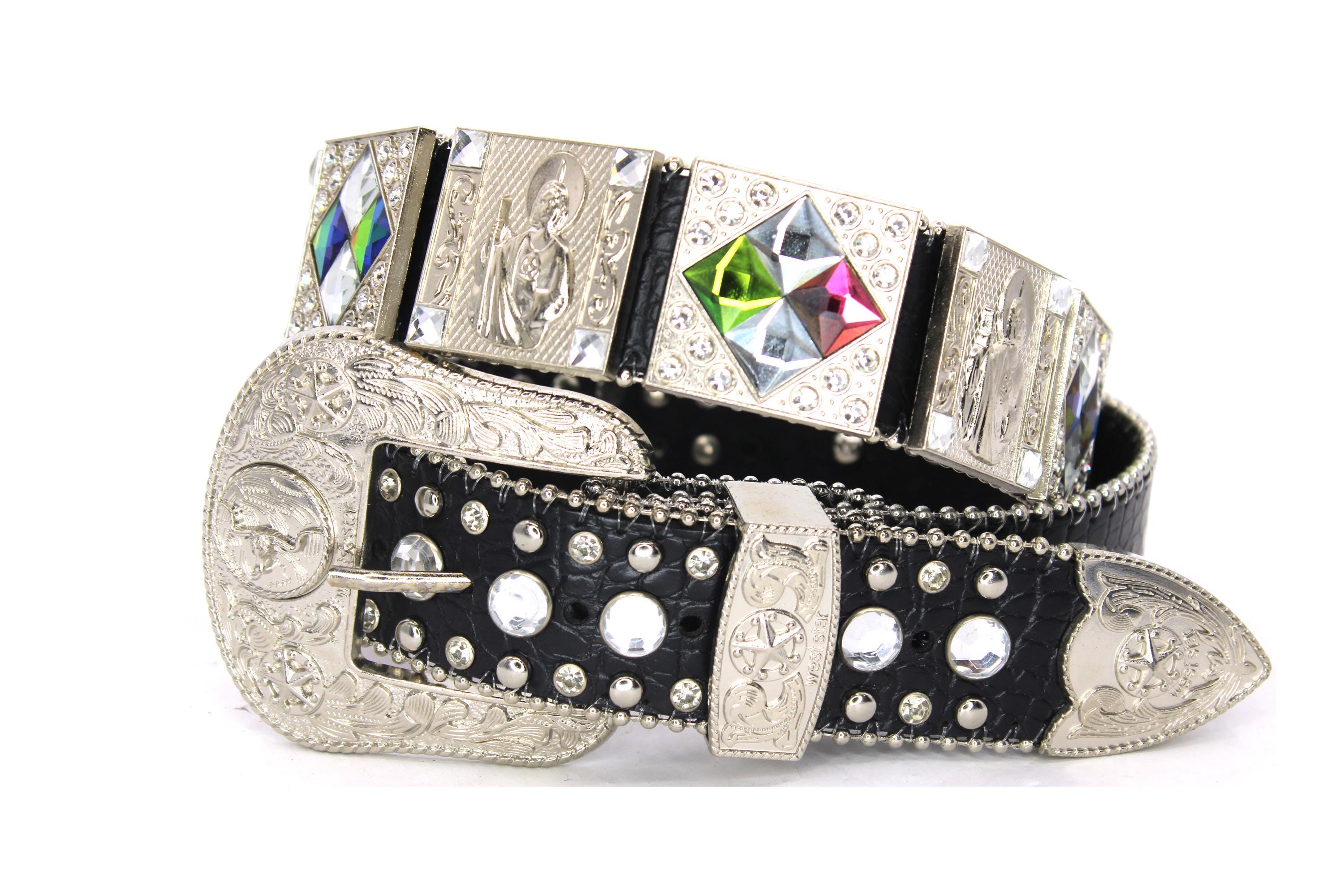 Unique/Retro Embossed Leather/Rhinestone Belt with detachable phone holder Shyanne Women main image 4