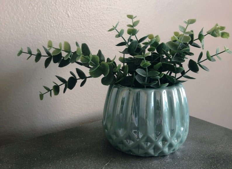 Ceramic Potted Faux Eucalyptus