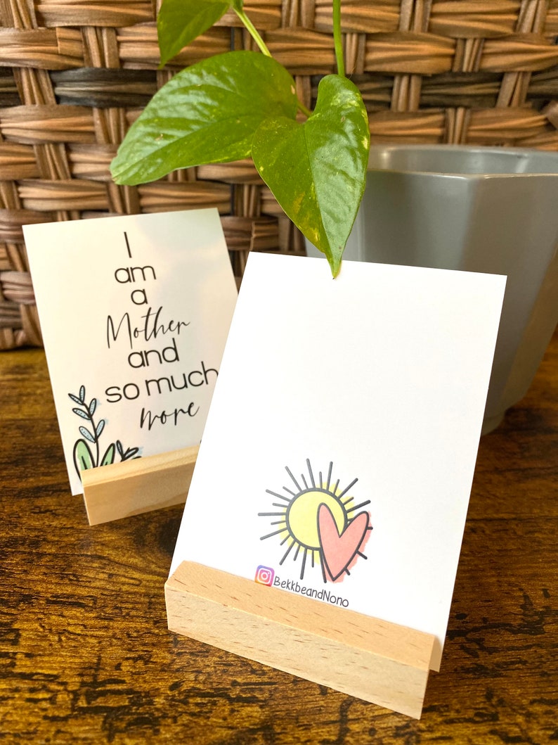 Wooden Card Stand Affirmation Card Holder Etsy