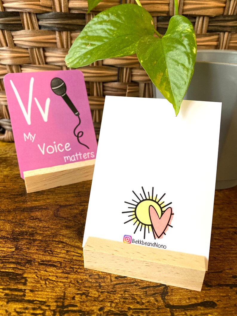 Wooden Card Stand Affirmation Card Holder Etsy