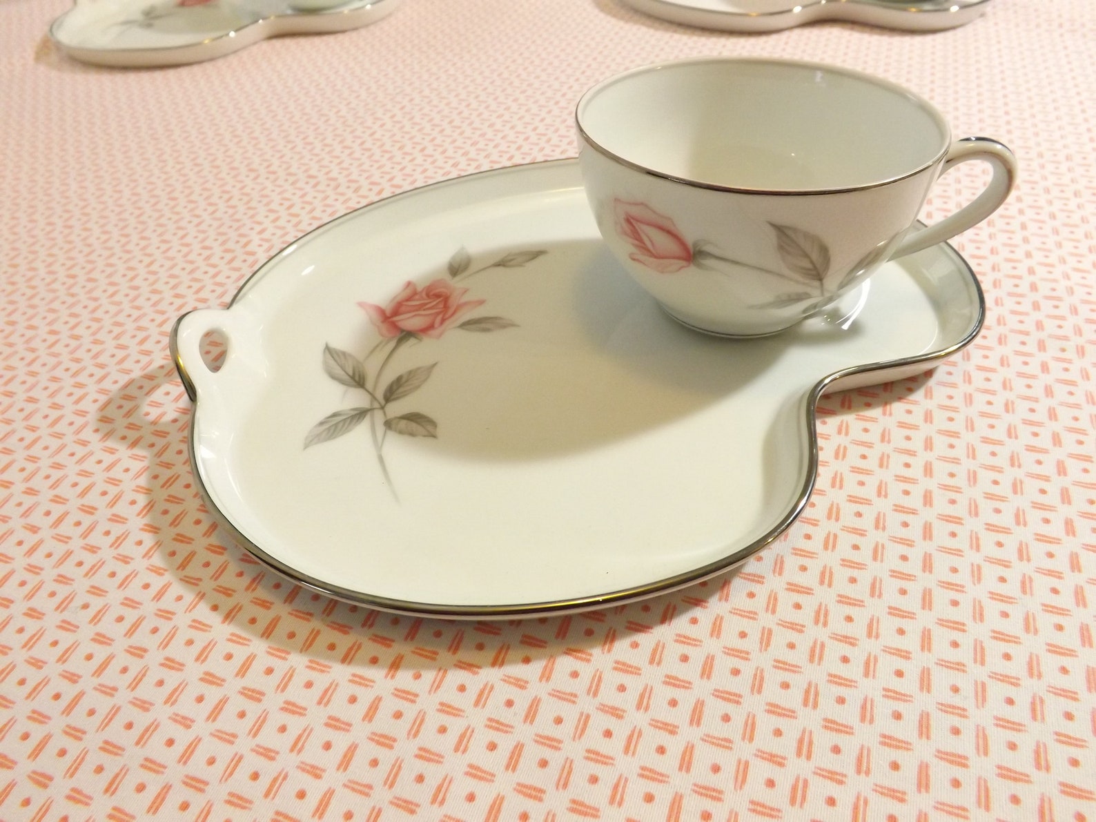 Vintage Noritake Floral Luncheon Plates with Cups Set of 5 Etsy