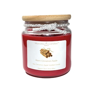 Warm Cinnamon Apple Candle, 16oz Soy Candle, Cinnamon Apple Fall Candle, Hand-Poured & Made with 100% Soy Wax