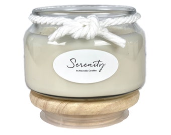 Serenity Candle - 8oz Lavender Candle, Hand-Poured in Small Batches, Soy Candle Infused with Pure Essential Oils from lavender and Cedarwood