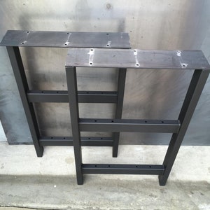 H-Shape Steel Table Legs (Set of 2): Industrial Metal Bench Legs