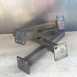 Metal tube legs, set of 4, coffee table legs, metal leg, industrial table leg, metal table leg, bench leg