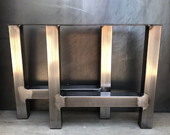Custom Order- H-Shape Steel Table Legs (Set of 2): Industrial Metal Bench Legs