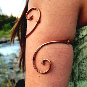 Pure Copper Spiral Arm Cuff