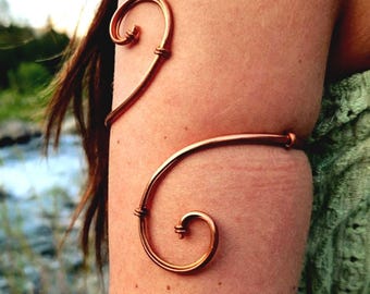 Brazalete espiral de cobre puro
