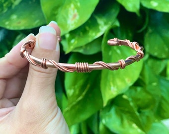 Elegante brazalete de cobre puro