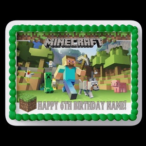 Minecraft Cake Topper Etsy - minecraft and roblox cake