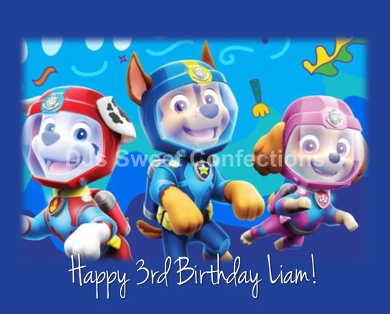 Items Similar To Paw Patrol Under The Sea Edible Cake Topper