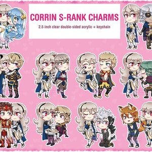 2.5inch Fire Emblem Fates Corrin S-Rank Acrylic Charm Keychain