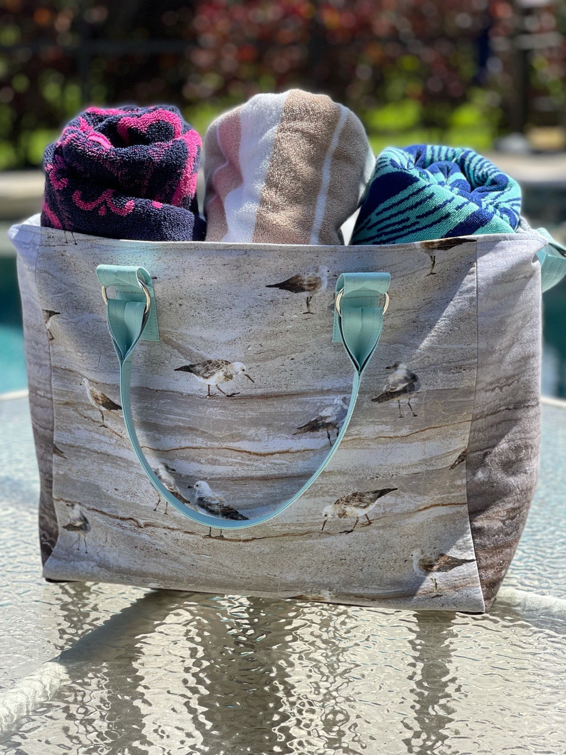 Beach Bag with waterproof lining Etsy